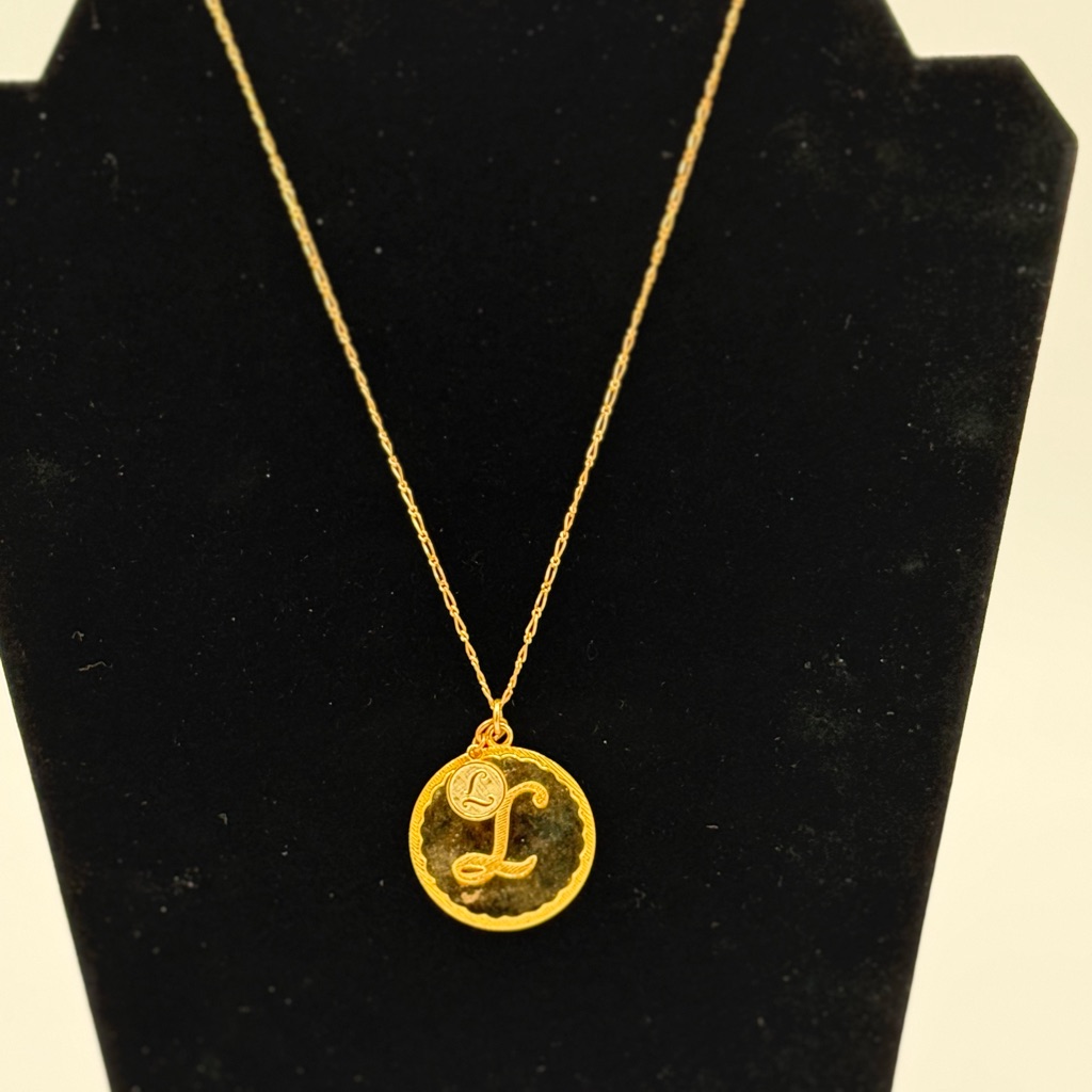 Av Max Monogram Coin Necklace 36”